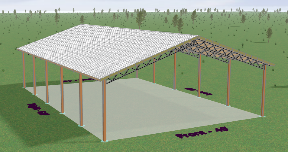 40 x 60 pole barn kit with galvalume roof