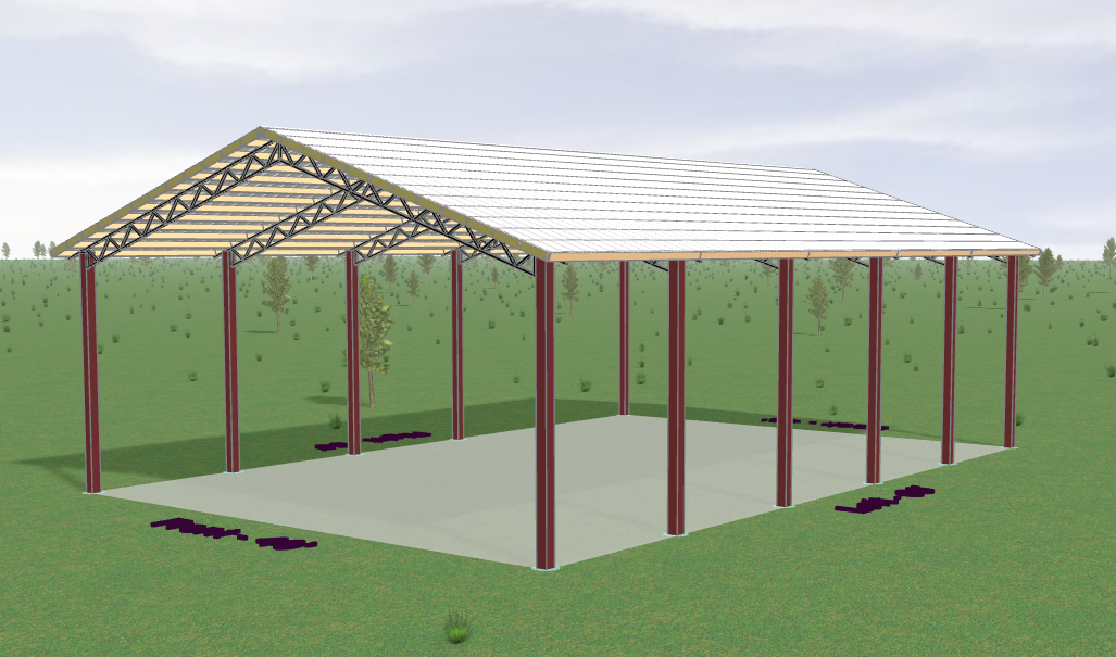 40 x 60 pole barn kit with galvalume roof