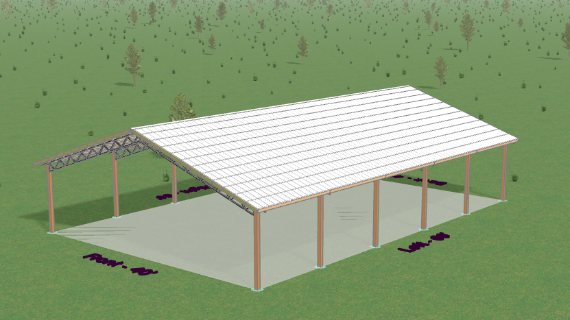 40 x 60 pole barn kit with galvalume roof