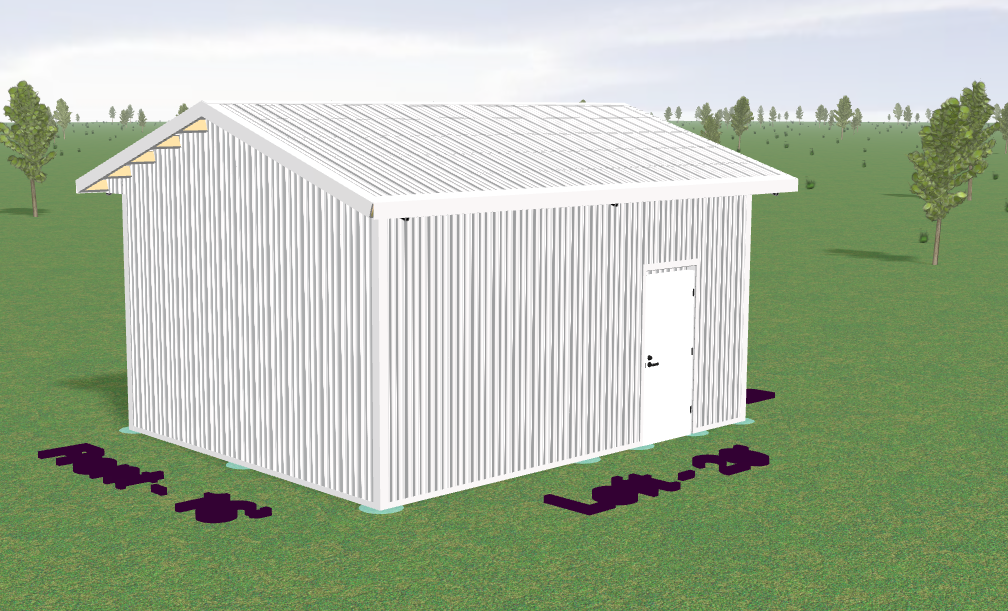 The Weekender - 16 x 20 pole barn - galvalume