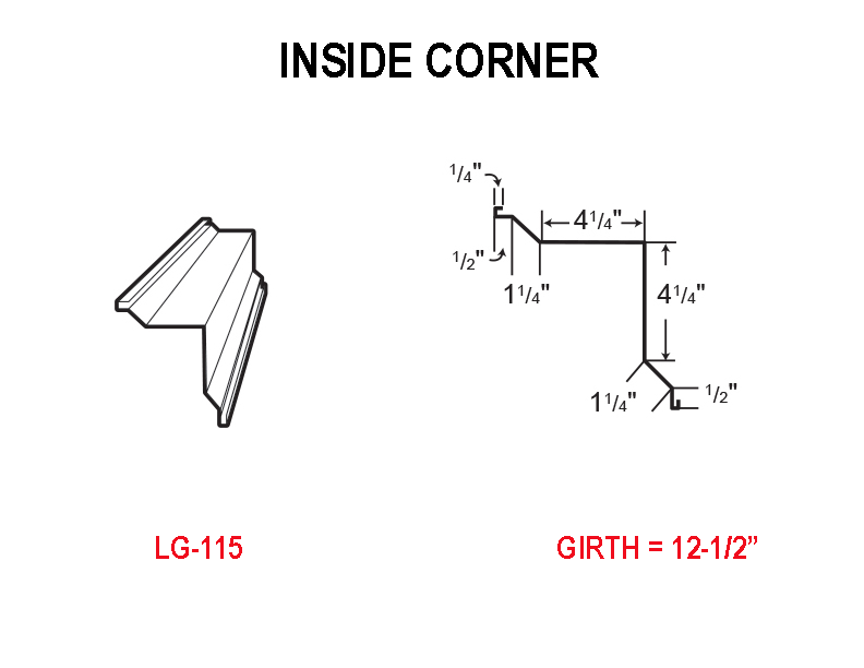 Inside Corner - Metal Trim & Flashing - Choose from 21 Vibrant Colors!