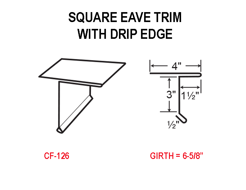 Eave Trim - Square with Drip Edge - Choose from 23 Vibrant Colors!