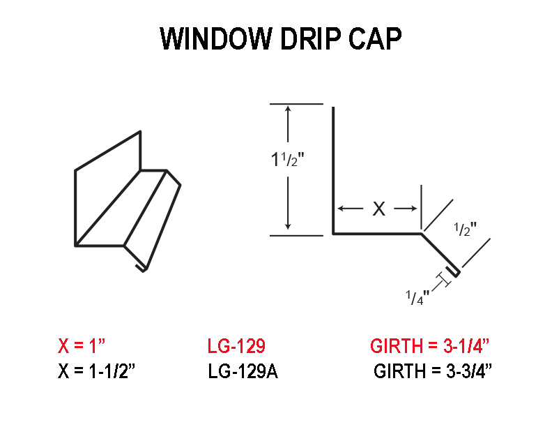 Window Trim - Drip Cap Profile - Metal Trim & Flashing