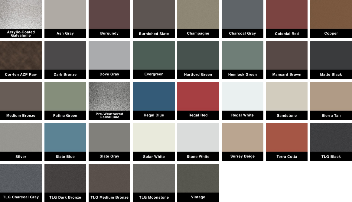 Standing Seam Painted Metal Panels - 24 Gauge - Rolled Metal for Roof ...