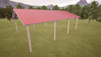 24' x 36' Open Pole Barn Kit