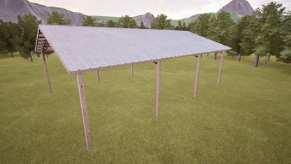 24' x 36' Open Pole Barn Kit