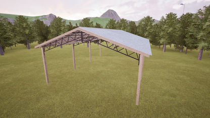 24' x 36' Open Pole Barn Kit