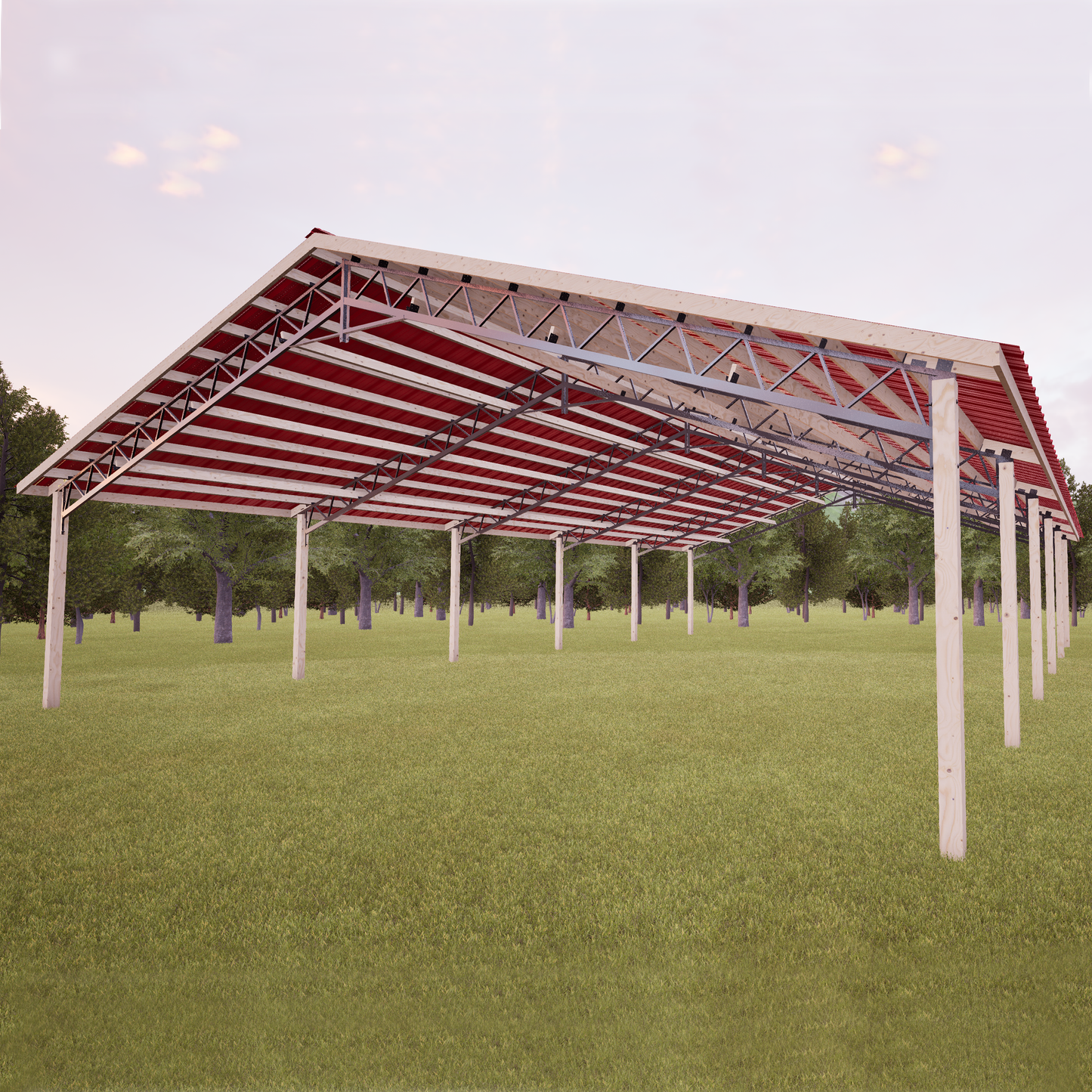 40' x 60' Open Pole Barn Kit