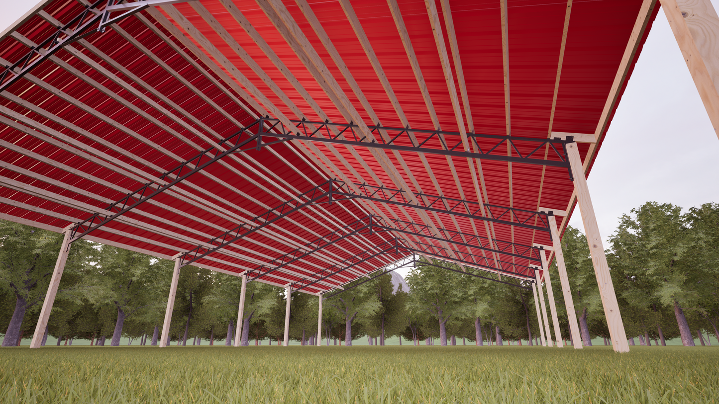 40' x 60' Open Pole Barn Kit