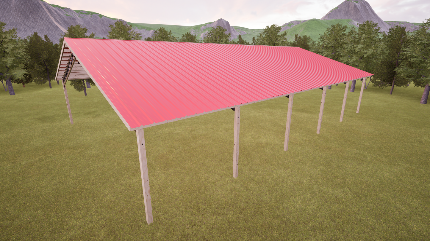 40' x 60' Open Pole Barn Kit