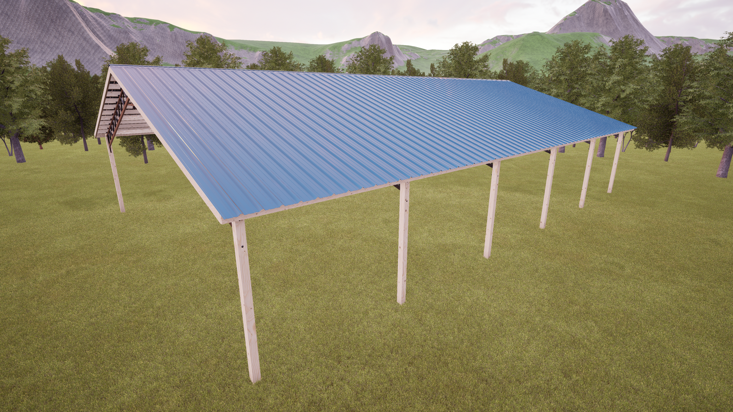 40' x 60' Open Pole Barn Kit