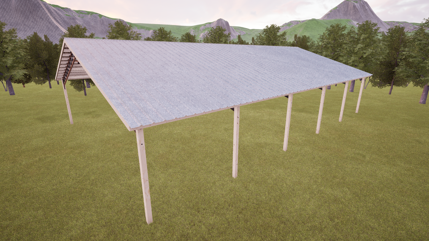 40' x 60' Open Pole Barn Kit