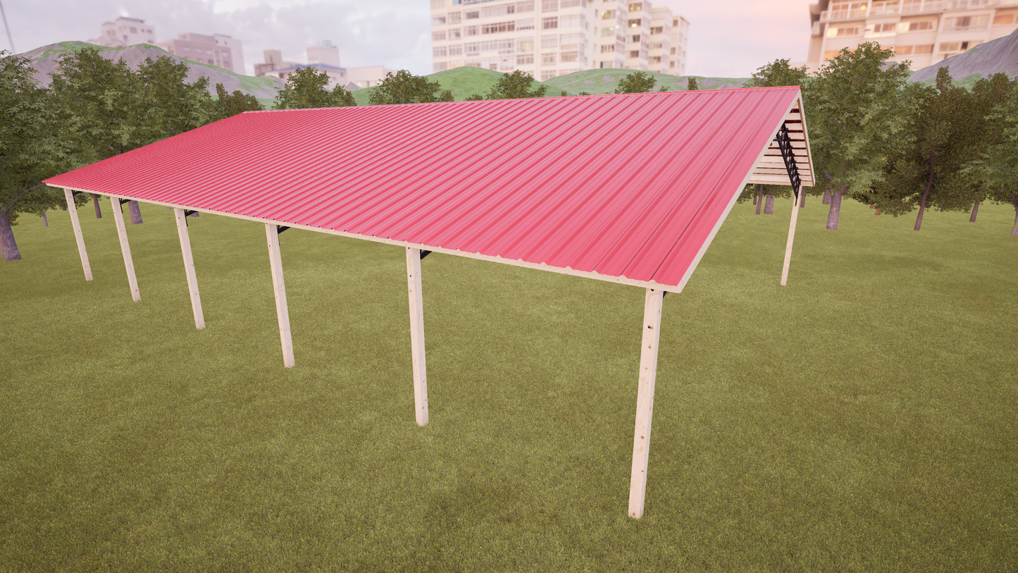 40' x 60' Open Pole Barn Kit
