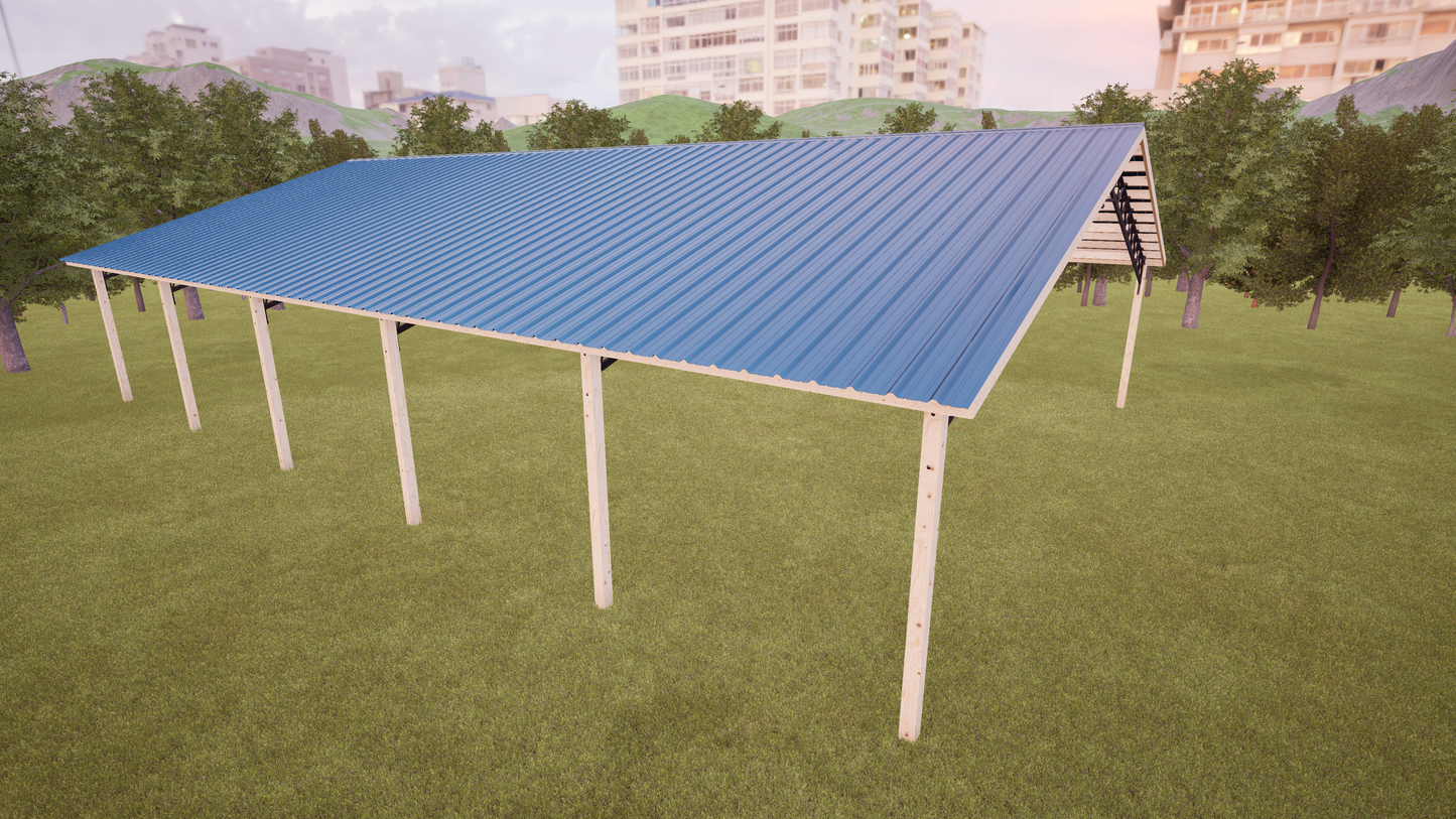 40' x 60' Open Pole Barn Kit