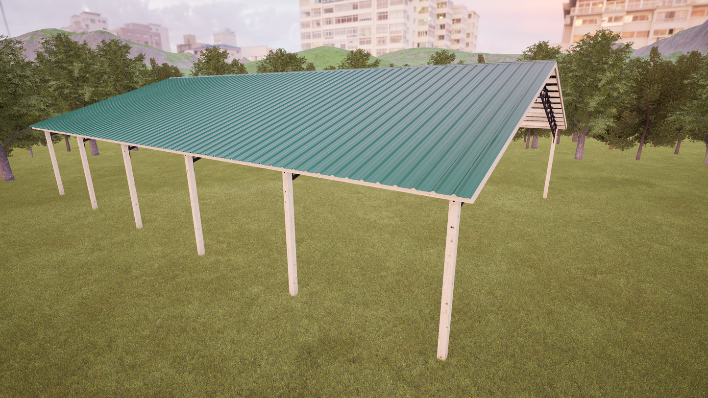 40' x 60' Open Pole Barn Kit