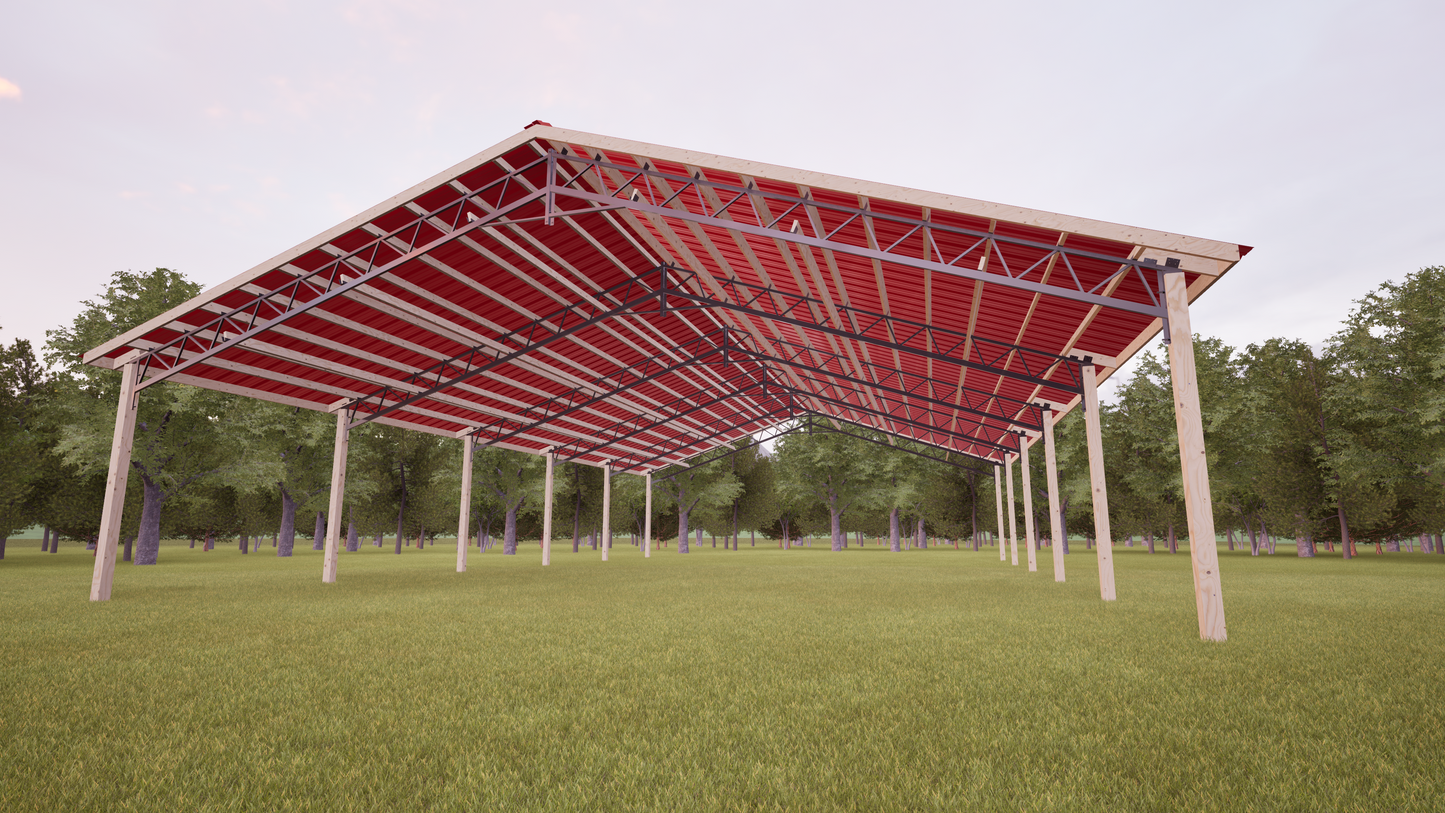 40' x 60' Open Pole Barn Kit