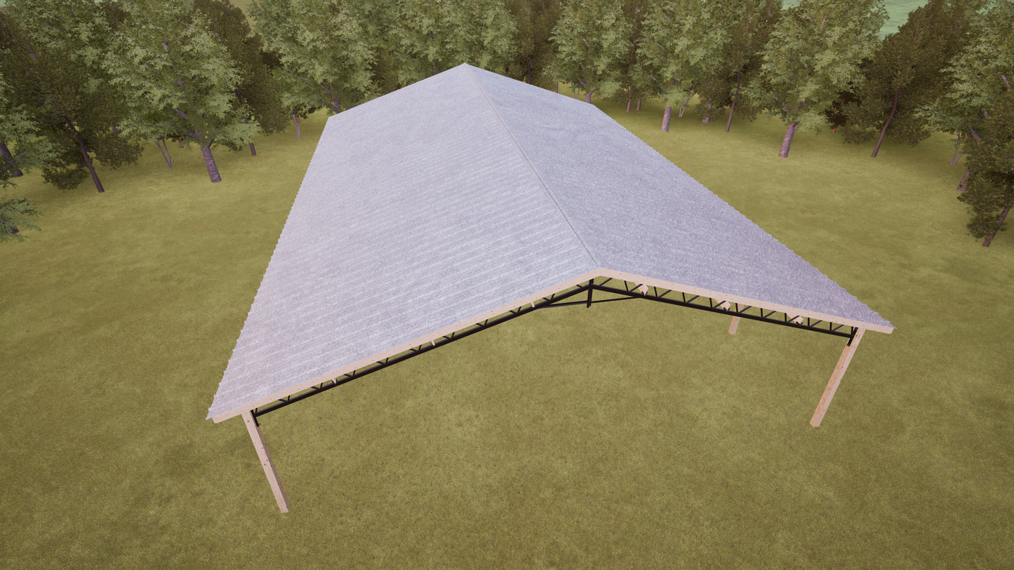 40' x 60' Open Pole Barn Kit