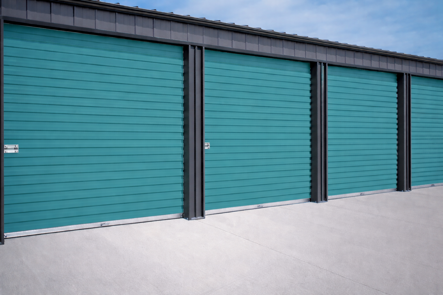 Overhead Doors | Garage Door - Storage Doors | Commercial roll up door in a dark teal color