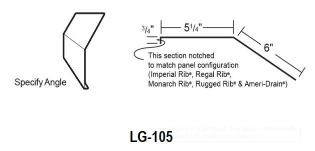 Notched Upper Gambrel Flashing