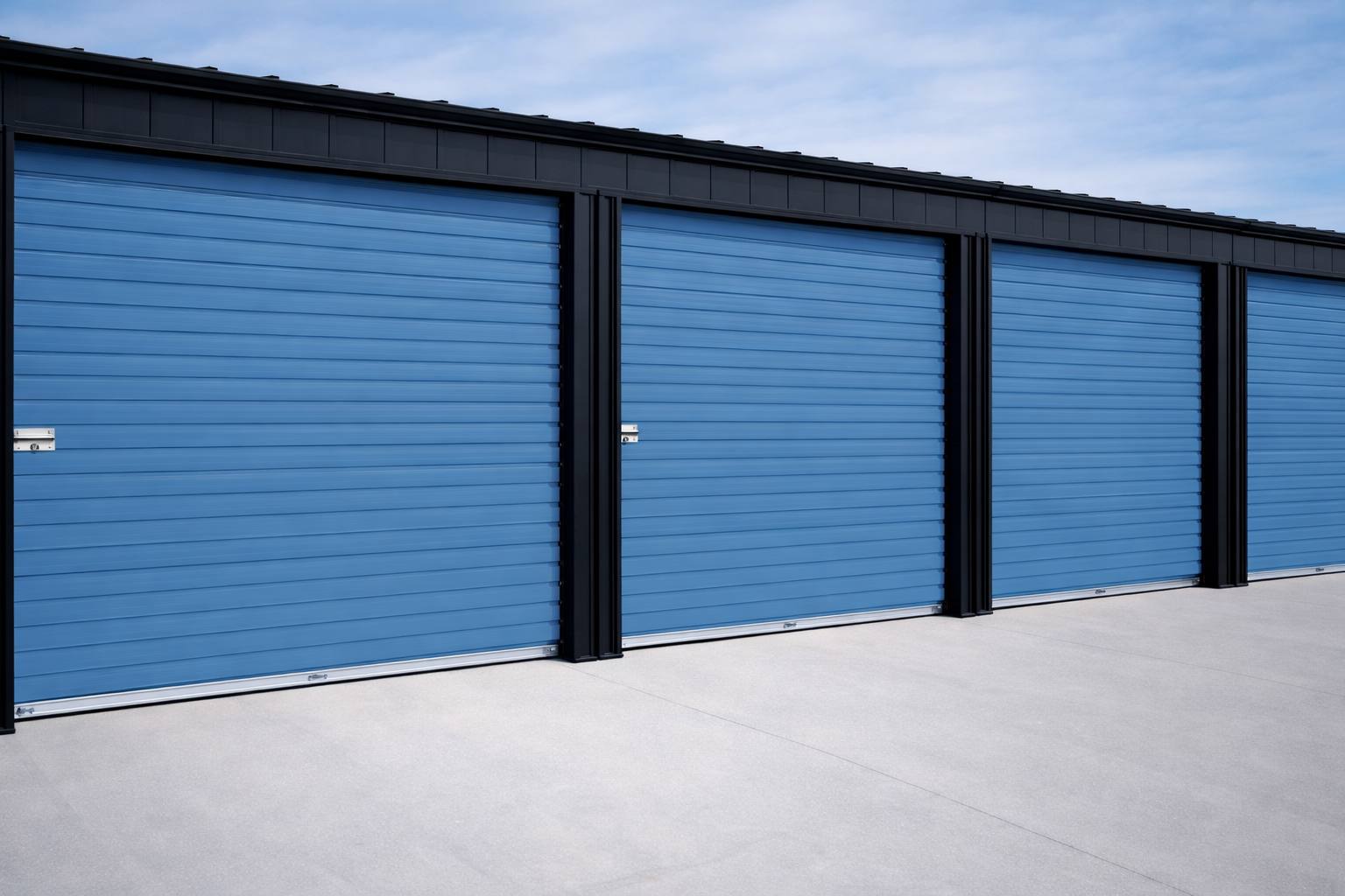 Overhead Doors | Garage Door - Storage Doors | Commercial roll up door in a polar blue color