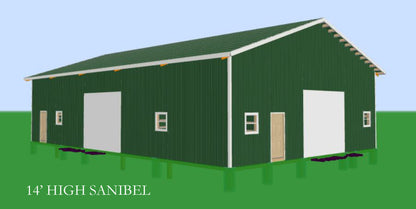 THE "SANIBEL" - COMPLETE ENCLOSED POLE BARN KIT - 40' X 60' BLACKWATER TRUSS SYSTEMS