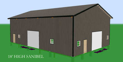 THE "SANIBEL" - COMPLETE ENCLOSED POLE BARN KIT - 40' X 60' BLACKWATER TRUSS SYSTEMS