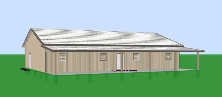 THE "SANIBEL" - COMPLETE ENCLOSED POLE BARN KIT - 40' X 60' BLACKWATER TRUSS SYSTEMS