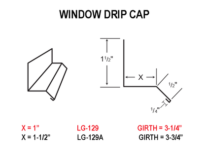 Window Trim - Drip Cap Profile - Metal Trim & Flashing